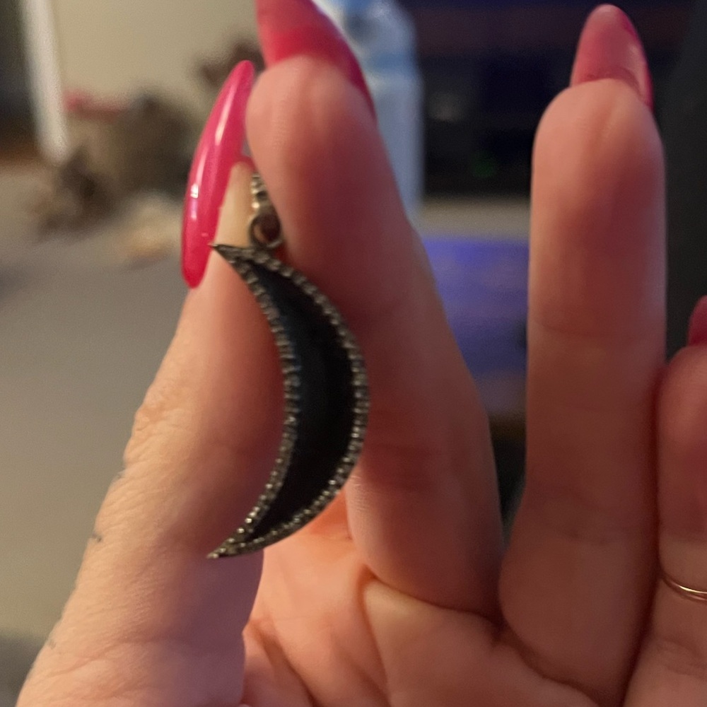 Diamond moon pendant
